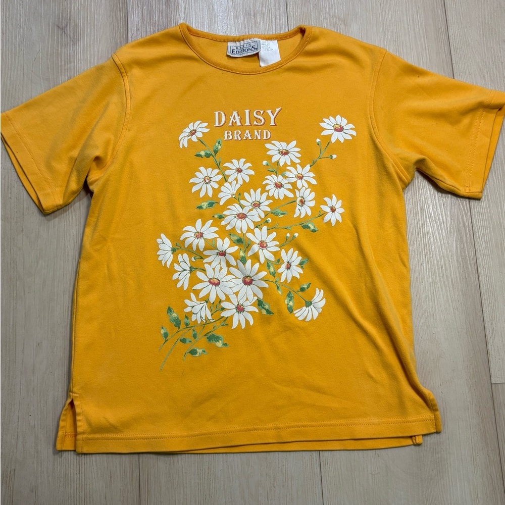 Cheerful Yellow Floral Short Sleeve Tee
